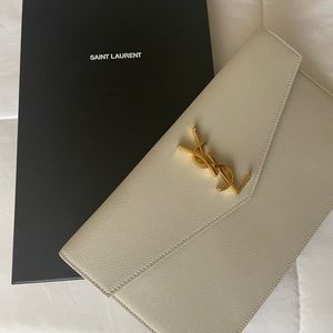 YSL UPTOWN POUCH IN GRAIN DE POUDRE EMBOSSED LEATHER